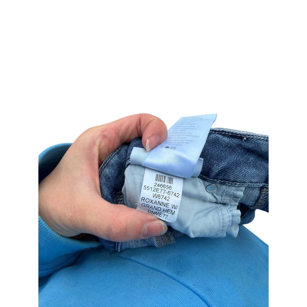 PAIGE Cindy High Waist Straight Leg Jeans In Roxanne W/ Grand Hem 27 - Picture 8 of 9